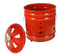 Levemolo Secchio Brucia Carta Rosso Smaltato Resistente e Stabile per Bruciare Denaro e Offerte Religiose Inceneritore per Riti di Benedizione e Sacrificio Antiruggine e Non Deforma Uso