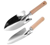 Levemolo Set 2 Pezzi Pala per Terreno in Acciaio Resistente Manico in Legno Pala per Vasi e Piantagione di Piante Grasse Attrezzi da Giardino per Coltivazione e Trapianto Esterno