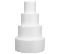 Levemolo Set 4 Manichini per Torte in Schiuma Rotonde 10-25 Cm, Modelli per Decorazione e Esercizi di Cottura, Superficie Liscia Riutilizzabile per Addestramento Pasticcieri e Esposizioni
