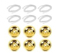 Levemolo Set 6 Stoppini in Fibra per Lampada ad Portadischi in Lega Galleggiante Ricambio per Lampade a Olio Cherosene e Burro Lunghezza Regolabile per Realizzazione Candele Artigianali