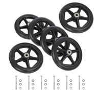 Levemolo Set di Ricambio per Rollator e Walker con Cuscinetto e Viti Preinstallate, Gomma Nera in Abs e Pvc, Presa Salda e Sicurezza per Superfici Interne ed Esterne Piane