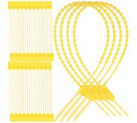 Levemolo Sigilli di Sicurezza Monouso Autobloccanti in Nylon 25x2 Cm, Etichette Impermeabili Gialle per Spedizioni e Logistica, Set da 100 Pezzi Antimanomissione per Container, Rimorchi