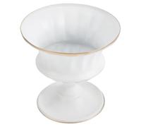 Levemolo Vaso in Ferro Vintage Stile Europeo Portavaso Resistente per Piante Succulente e Cactus Decorazione da Scrivania Rustica e Versatile in Metallo Placcato Bianco Oro