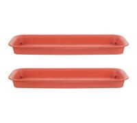 Levemolo Vassoio Antigoccia Rettangolare in Plastica Rosso 40x20 cm 2 Pezzi per Vasi di Piante, Ideale per Cura e Spostamento Facile delle Piante in Casa