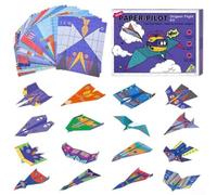 Leven - Libro di aeroplani fai da te con istruzioni chiare per piegare più aeroplani di carta, migliora la creatività e la risoluzione dei problemi per utenti di tutte le età (48 pezzi)