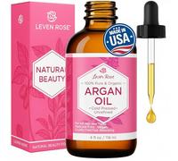 Leven Rose Virgin Olio di Argan - Pure a freddo pressato, 100% organico per la crescita dei capelli, della pelle Siero, Viso, Chiodi, Eczema, Acne - Best Argan marocchino - 4 Oz