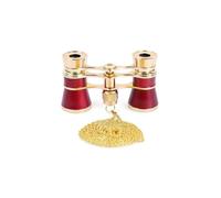 Levenhuk Broadway 325B 3x25 Binocoli da Teatro e Concerto, da Donna, Vintage, Compatti e Leggeri, con Elegante Catena in Metallo, Colore Rosso