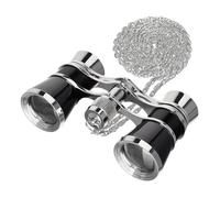 Levenhuk Broadway 325B 3x25 Binocoli da Teatro e Concerto, da Donna, Vintage, Compatti e Leggeri, con Elegante Catena in Metallo, Colore Nero