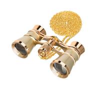 Levenhuk Broadway 325B 3x25 Binocoli da Teatro e Concerto, da Donna, Vintage, Compatti e Leggeri, con Elegante Catena in Metallo, Colore Oro