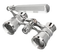 Levenhuk Broadway 325E 3x25 Binocoli da Teatro Lorgnette Vintage, Leggeri ed Eleganti, con Manico Telescopico Regolabile, Colore Argento