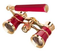 Levenhuk Broadway 325E 3x25 Binocoli da Teatro Lorgnette Vintage, Leggeri ed Eleganti, con Manico Telescopico Regolabile, Colore Rosso