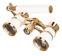 Levenhuk Broadway 325E 3x25 Binocoli da Teatro Lorgnette Vintage, Leggeri ed Eleganti, con Manico Telescopico Regolabile, Colore Bianco