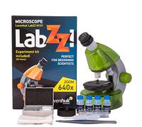 Levenhuk LabZZ M101 Lime STEM Microscopio per Bambini con Zoom 640x, Luce a LED, Kit Scientifico Giocattolo Portatile di Vetrini Preparati, Strumenti di Laboratorio, Guida con Esperimenti (EN)