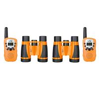 Levenhuk LabZZ WTT10 - Set con Walkie-Talkie e Binocolo per Bambini 3-12 Anni - Gioco di Ruolo per Ragazzi - Comunicazione fino a 3 km - Regalo Perfetto per Avventure all’Aperto e Campeggio, Arancione