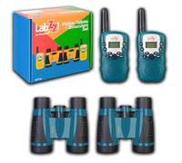 Levenhuk LabZZ WTT10: Set da Esplorazione per Ragazzi con 2 Walkie-Talkie e 2 Binocoli, Perfetto per Giochi e Attività all’Aperto, Blu