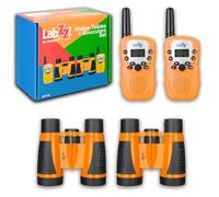 Set con walkie talkie e binocoli arancioni Levenhuk LabZZ WTT10