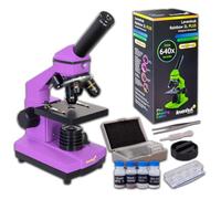 Levenhuk Rainbow 2L PLUS Amethyst Home Lab Kit STEM per Bambini con Microscopio Biologico Portatile 640x, Guida Agli Esperimenti Illustrata a Colori, Campioni Preparati e Strumenti Scientifici (IT)