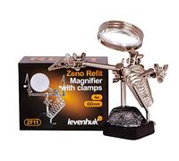 Levenhuk Zeno Refit ZF11 Lente d’Ingrandimento a Mani Libere per Saldatura, Riparazione e Verniciatura con Ingrandimento 4x, Bracci Terza Mano a Coccodrillo Girevoli e Supporto in Metallo Stabile