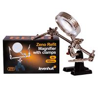Levenhuk Zeno Refit ZF9 Lente d’Ingrandimento 4x con Base in Metallo e Supporto Terza Mano per Saldatura, Riparazioni e Pittura di Piccoli Oggetti