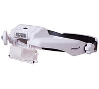 Levenhuk Zeno Vizor HR2 Lente d’Ingrandimento Ricaricabile USB da Testa - Occhiali di Ingrandimento a Mani Libere con Luce LED e 3 Lenti Combinabili da 1,5-8x per Artigianato