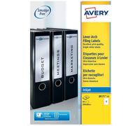 Lever Arch Labels Inkjet, 200x60mm, White, 4 Labels per Sheet 40 Labels per Pack