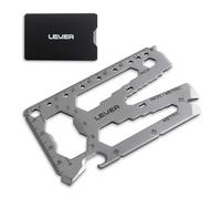 Lever gear Toolcard pro - 40 in 1 Multi-strumento. Multi strumento minimalista ed elegante in acciaio inossidabile per portafoglio - Argento