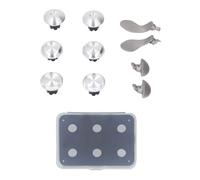 Levette in metallo Pulsanti joystick in acciaio inossidabile Paddle Accessori da gioco di precisione ad alte prestazioni per controller wireless Edge 6 cappucci 4 paddle (Argento)