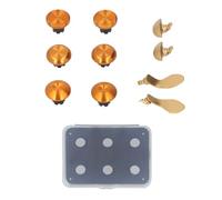 Levette in metallo Pulsanti joystick in acciaio inossidabile Paddle Accessori da gioco di precisione ad alte prestazioni per controller wireless Edge 6 cappucci 4 paddle (Oro)