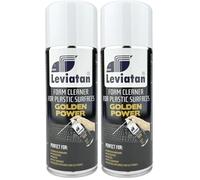 LEVIATAN GOLDEN POWER Schiuma per la Pulizia della Plastica 400ml - Schiuma Detergente per L'ufficio e gli Elettrodomestici con Superfici in Plastica - Ha un Effetto Battericida (Confezione da 2)