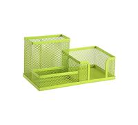Leviatan Organizzatore da Scrivania | Organizzatore da Scrivania in Metallo | Portapenne da Ufficio | Organizer da Scrivania con Supporto per Appunti in Rete | 205 x 103 x 98 mm | Verde Lime