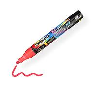 LEVIATAN Penne di Gesso Per Lavagna Lavabile | Pulizia a Umido e a Secco | 8 g | Punta Smussata 2-3mm - Rosso