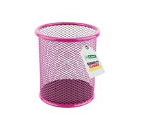 Leviatan Portapenne in rete metallica | Portamatite da scrivania | di forma rotondo | Ø 91mm | colore: Rosa