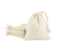 Leviatan Sacchetto di Cotone | 10 Pezzi | 17x20cm Stoffa con Coulisse Pranzo, Cosmetici, Gioielli | Borsa con Chiusura Lampo | Certificata Oeko-Tex 100 Standard, Naturale, 17 x 20 cm, unità