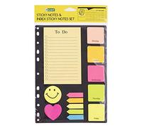 Leviatan Set con Strisce Adesive e Foglietti per Appunti, Page Marker con Scrivibile, Pennarello Adesivo e Note Sticky Notes, Facchetti Adesivi Colorati per Ufficio e Casa