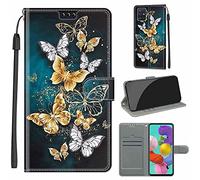 LeviDo - Cover compatibile per Oppo A54 5G/A74 5G/A93 5G/A93S 5G, in silicone, con chiusura magnetica, con coulisse, motivo a portafoglio, con chiusura a farfalla, 2