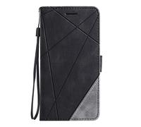 LeviDo Cover Compatibile per Xiaomi Redmi Note 11(6.43")/Note 11S(6.43") Silicone Colore Motivo PU Pelle Libro Magnetica Flip Portafoglio Slot Schede Supporto Antiurto Custodia Resistente Case, Nero