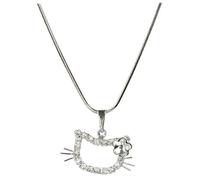 Levien Collana Bambina Gattino Fiore Cristallo - Collana