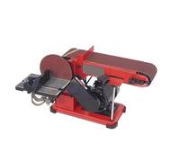 Levigatrice a disco a nastro combinata 350W Banco da lavoro inclinabile 0-45° Smerigliatrice da banco 1400 giri/min for sbavatura lucidatura metallo metallo legno