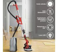 Levigatrice a Giraffa per Muro e Soffitto con Luce + Borsa + 6 Dischi Abrasivi