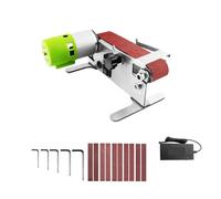 Levigatrice a nastro, Mini levigatrice a nastro, levigatrice elettrica, lucidatrice, smerigliatrice, piccola macchina a nastro abrasivo, 7 velocità regolabili con 10 nastri abrasivi(2)