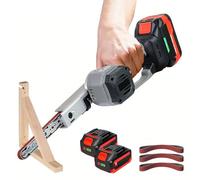 Levigatrice a Nastro Senza Filo Pro 20V | Motore Senza Spazzole 400W | 5 Velocità 600-1700 m/min | Cambio Nastro Senza Attrezzi | Levigatrice per Legno, Metallo, Saldature e Fai da Te 2Battery