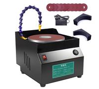 Levigatrice da banco elettrica, affilatrice per coltelli a umido e a secco con velocità regolabile, circolazione dell'acqua One-Touch, smerigliatrice a disco con 10 fogli di carta vetrata