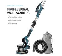 Levigatrice da parete elettrica Levigatrice da parete pieghevole da 9 pollici Smerigliatrice da parete a palo lungo con doppia lampada per polvere autoadesiva