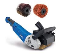 Scheppach Rasatrice MRS1300 con avvio morbido e potenza 1300 W, con spazzola in ottone, striscia abrasiva e nylon, larghezza spazzola 100 mm, velocità di rotazione variabile, con attacco per impianto