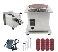 Levigatrice elettrica a disco da banco 220V con 7 rulli di levigatura a velocità variabile Mini affilatrice per bordi autoadesiva per la molatura da banco