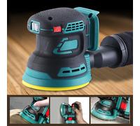 Levigatrice elettrica orbitale casuale Levigatrice per lucidatura smerigliatrice per legno senza spazzole da 125 mm 3 velocità per batteria Makita 18V senza batteria