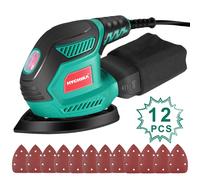 Levigatrice elettrica per dettagli HYCHIKA con collettore di polveri 200W 14000RPM 12 pezzi di carta vetrata utensili elettrici per la molatura del legno e del metallo