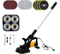 Levigatrice elettrica portatile per pavimenti in calcestruzzo con dischi multipli di rettifica, ingranaggi a 6 velocità, asta estensibile per macinazione a secco e a umido