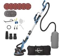 Levigatrice Giraffa 750 W professionale con sistema di vuoto automatico e luce LED, Levigatrice da parete e soffitto telescopico, diametro 215 mm, 7 velocità 900-1800 giri/min (blu)