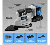 Levigatrice Mouse Legno 20V Senza Fili Palmare Batteria Litio Multifunzione